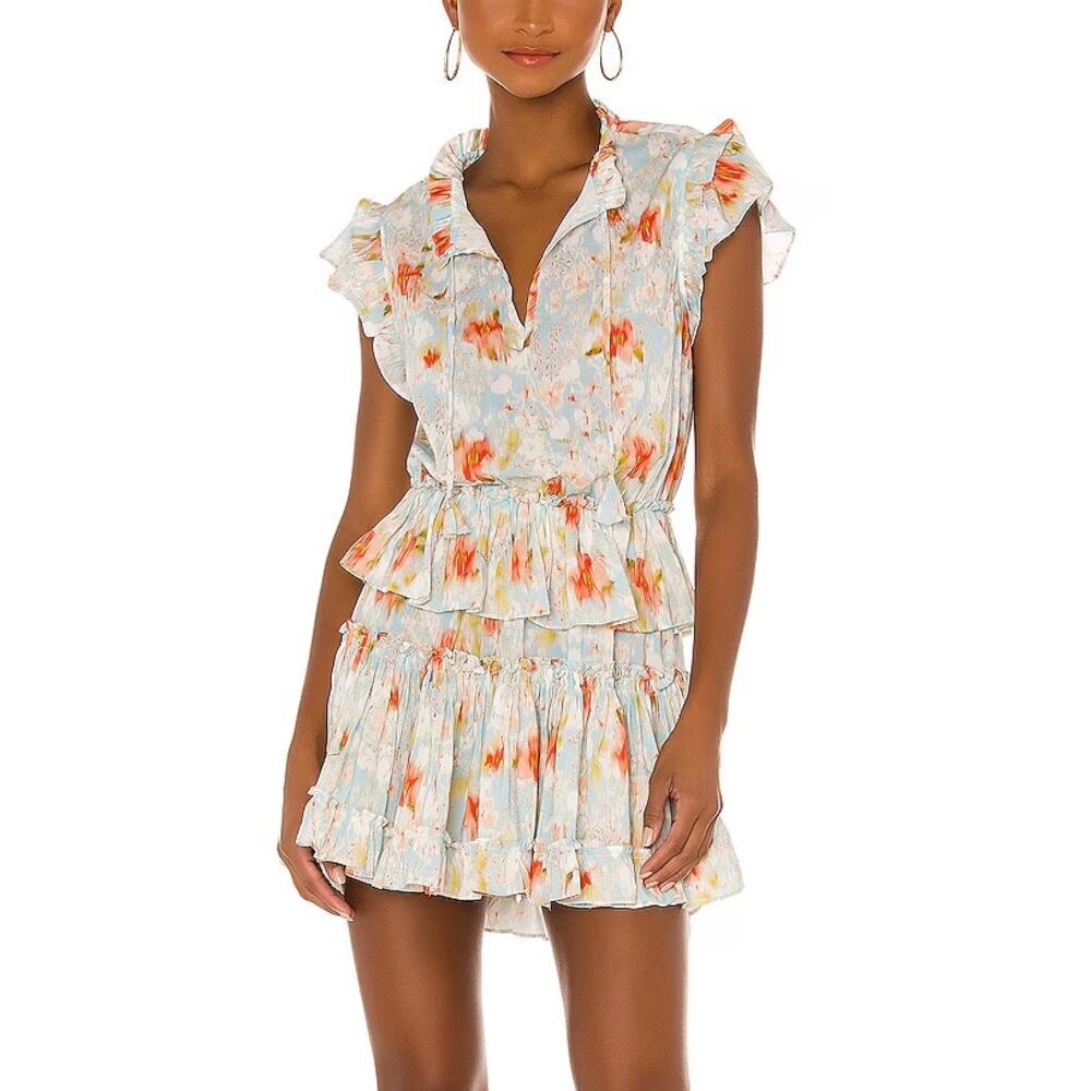 MISA Los Angeles Lilian Daydream Floral Ruffle Mini Dress Size S